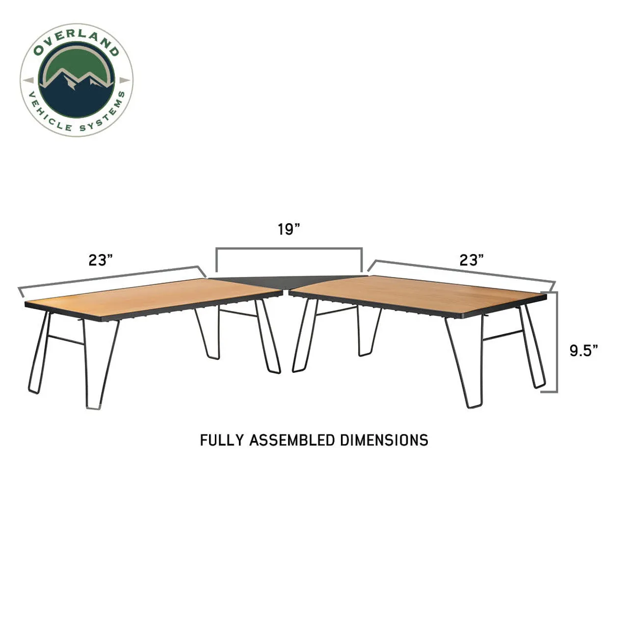 Overland Vehicle Systems Kick It Camp Table - Wood Base & Storage Bag