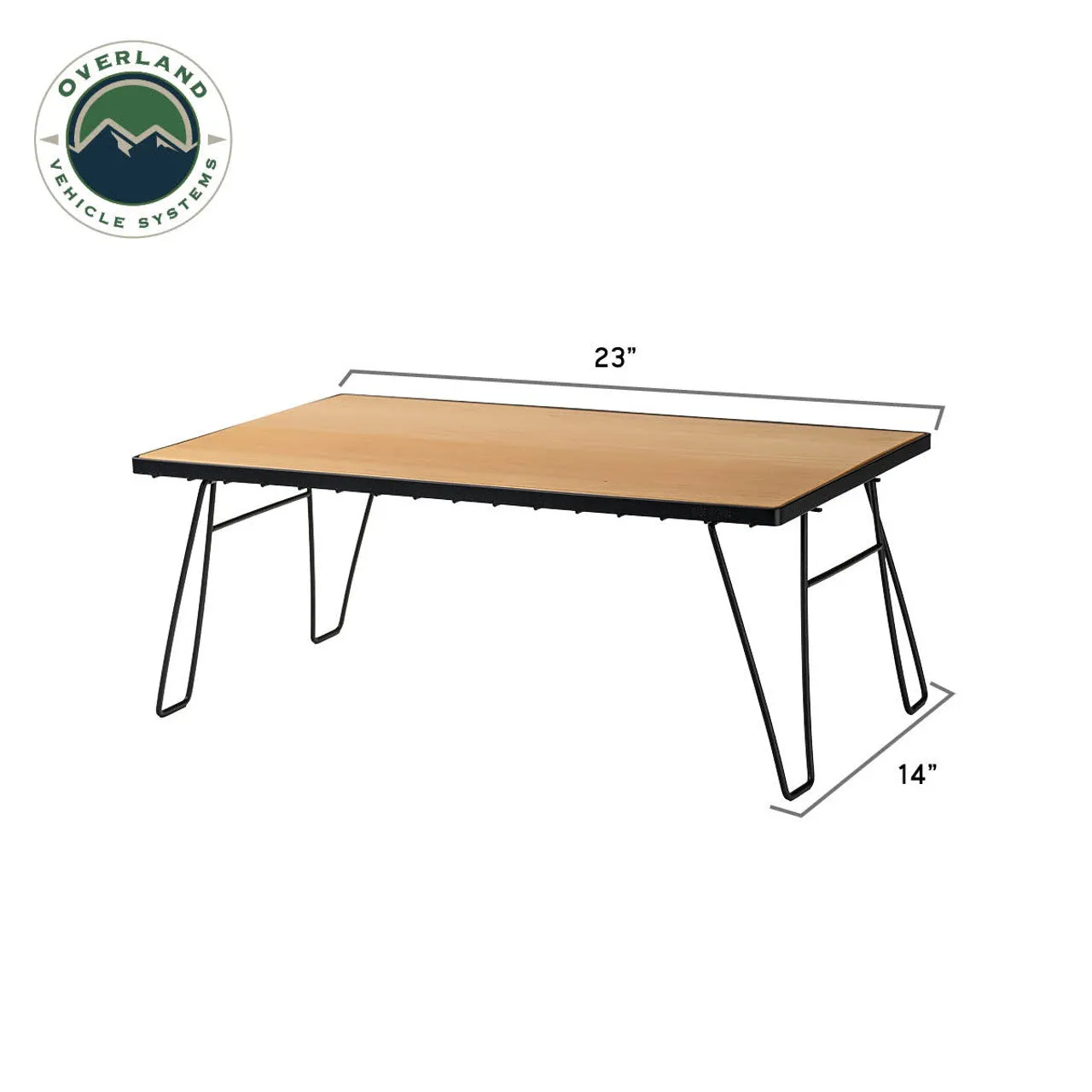 Overland Vehicle Systems Kick It Camp Table - Wood Base & Storage Bag
