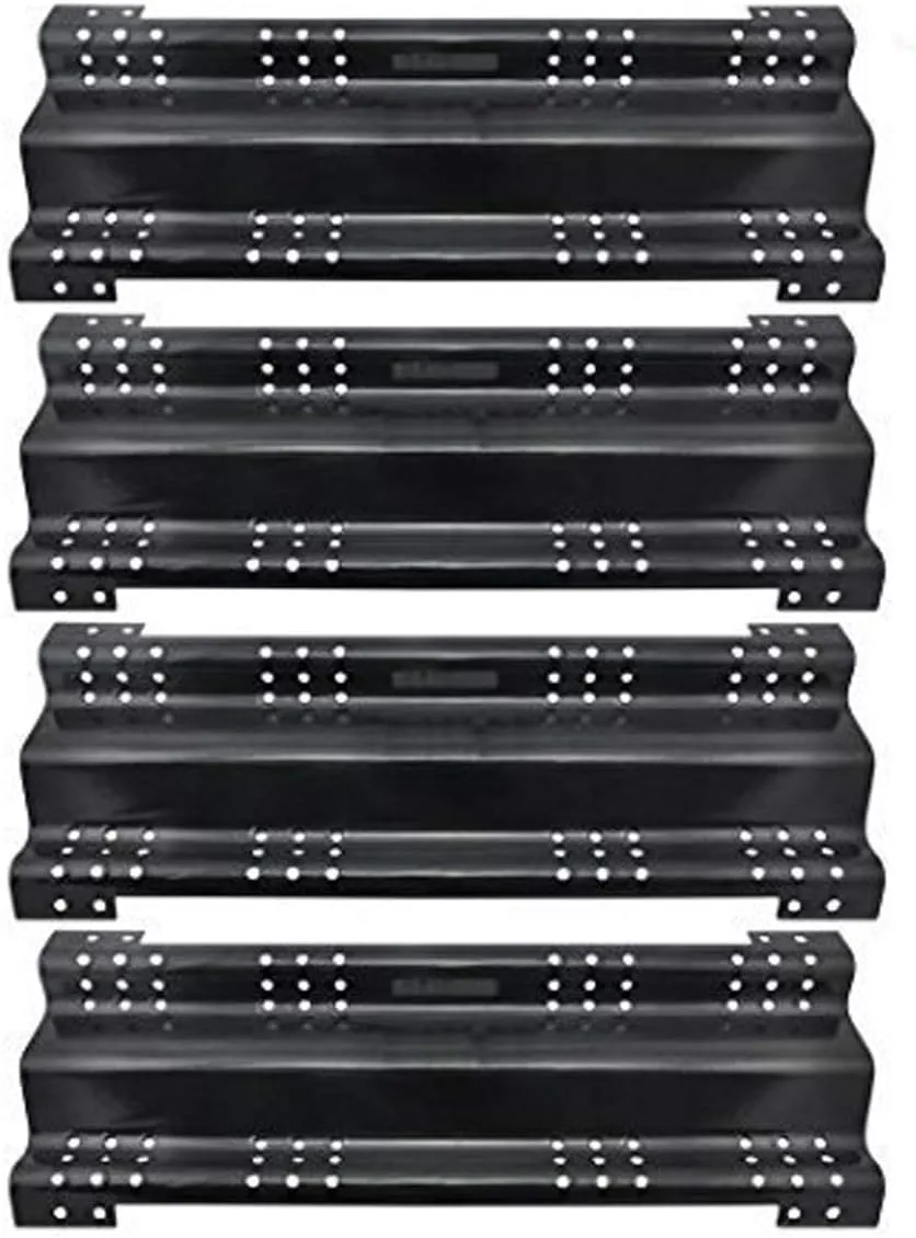 P9851A (4-Pack) 17 9/16 inch Porcelain Steel Heat Plate, Heat Shield for Brinkmann 810-7450-S, 810-7451-F, 810-8500-S, 810-8530-F, 810-8530 and Charmglow Gas Grill Models
