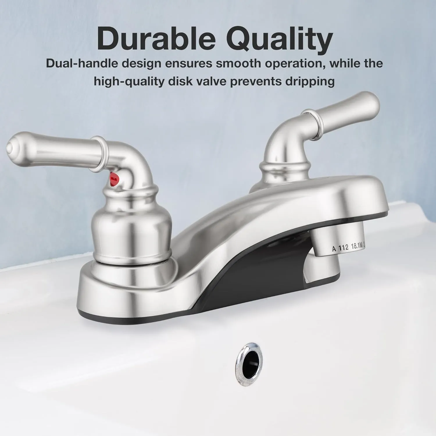 Pacific Bay Lynden Bathroom Sink Faucet - Metallic Plating Over Lightweight ABS Plastic (Brushed Satin Nickel)