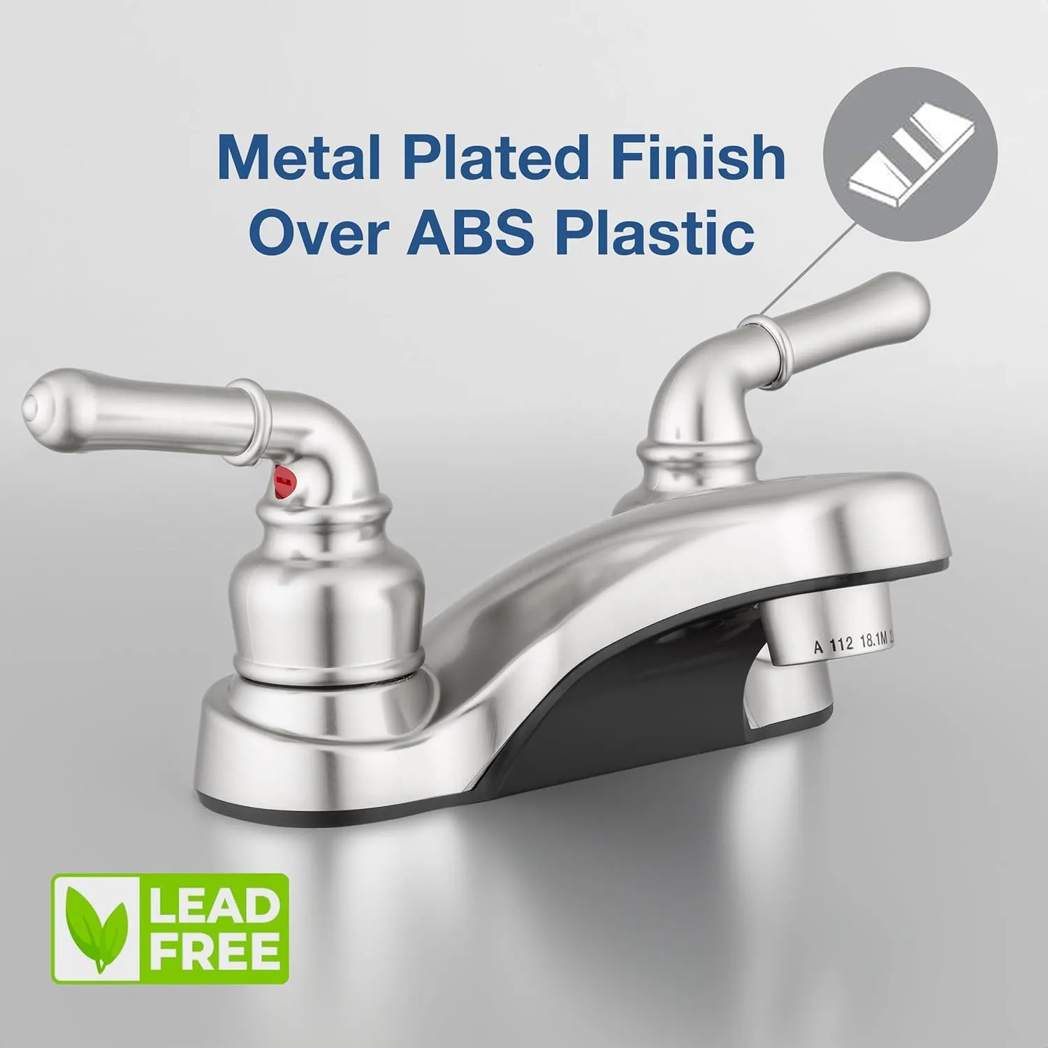 Pacific Bay Lynden Bathroom Sink Faucet - Metallic Plating Over Lightweight ABS Plastic (Brushed Satin Nickel)