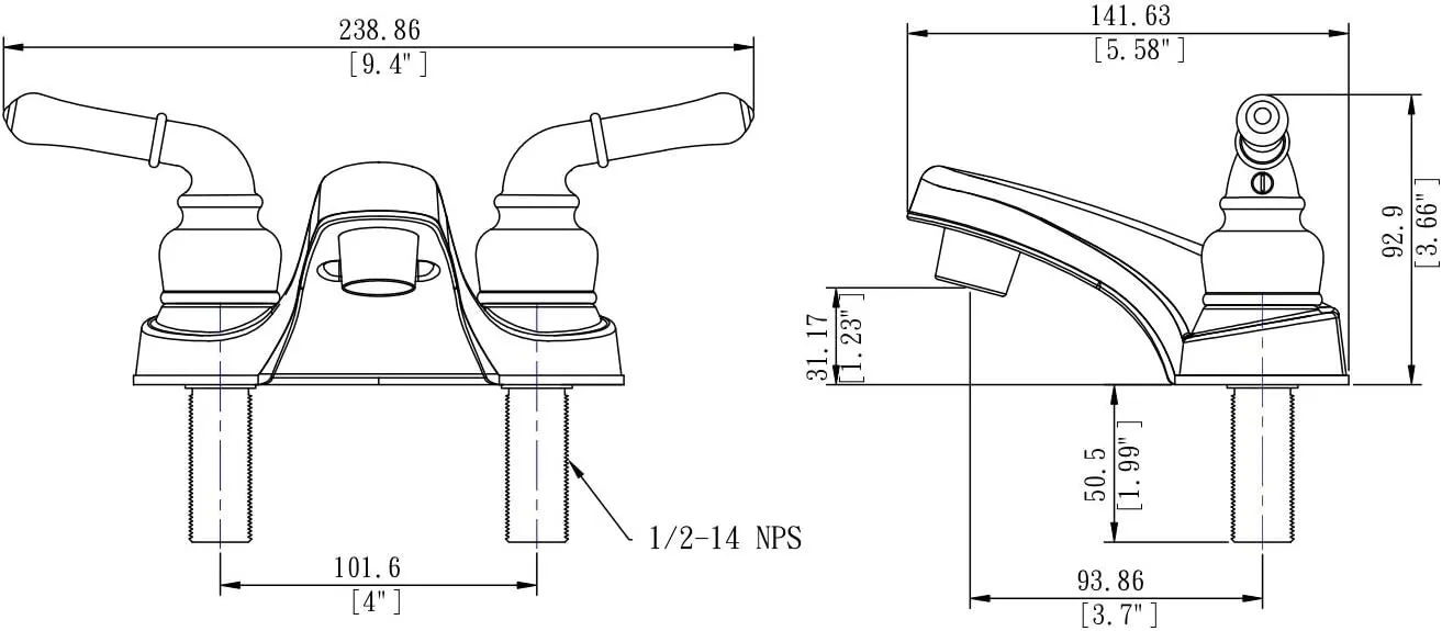 Pacific Bay Lynden Bathroom Sink Faucet - Metallic Plating Over Lightweight ABS Plastic (Brushed Satin Nickel)