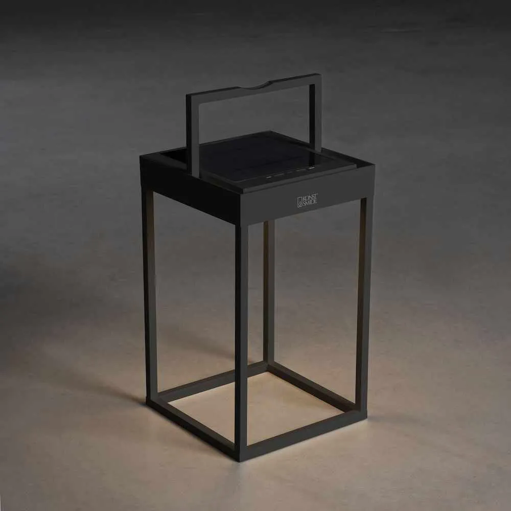 Palos Solar Courtyard Lantern Black