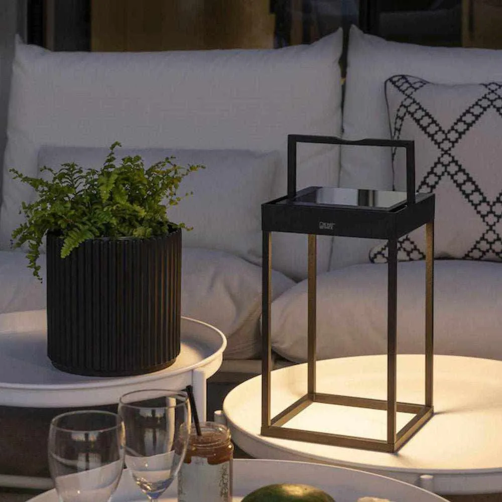 Palos Solar Courtyard Lantern Black