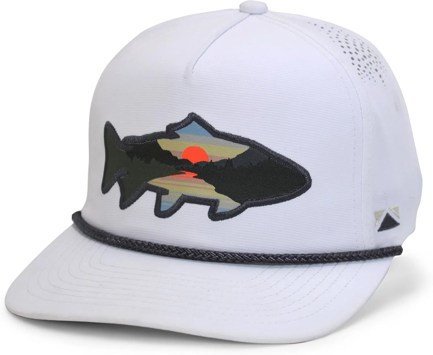 Paramount Outdoors Sunset Trout Fishing Hat Mountain Fish Silhouette Performance Outdoor Hat with Comfort Snapback
