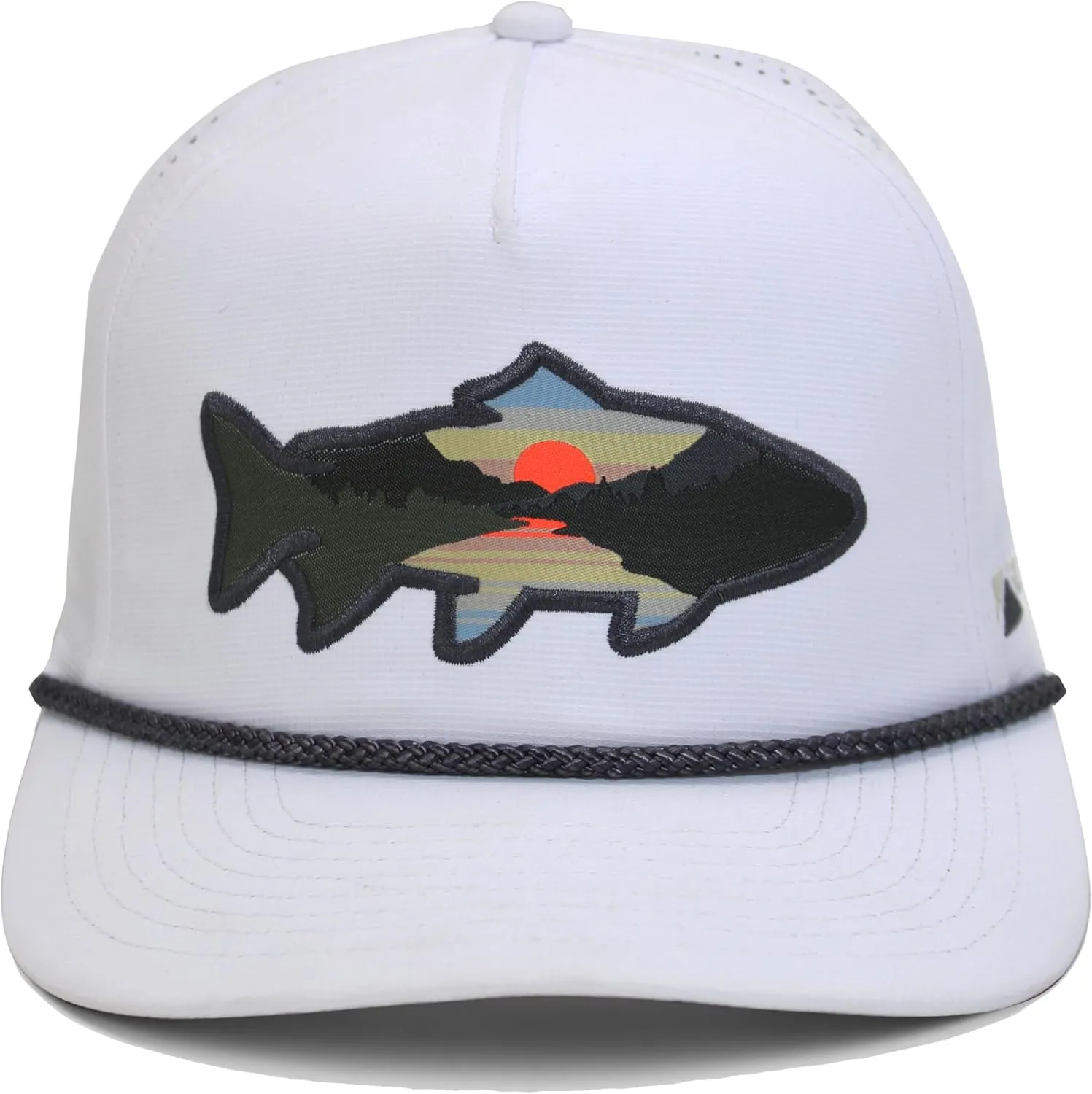 Paramount Outdoors Sunset Trout Fishing Hat Mountain Fish Silhouette Performance Outdoor Hat with Comfort Snapback