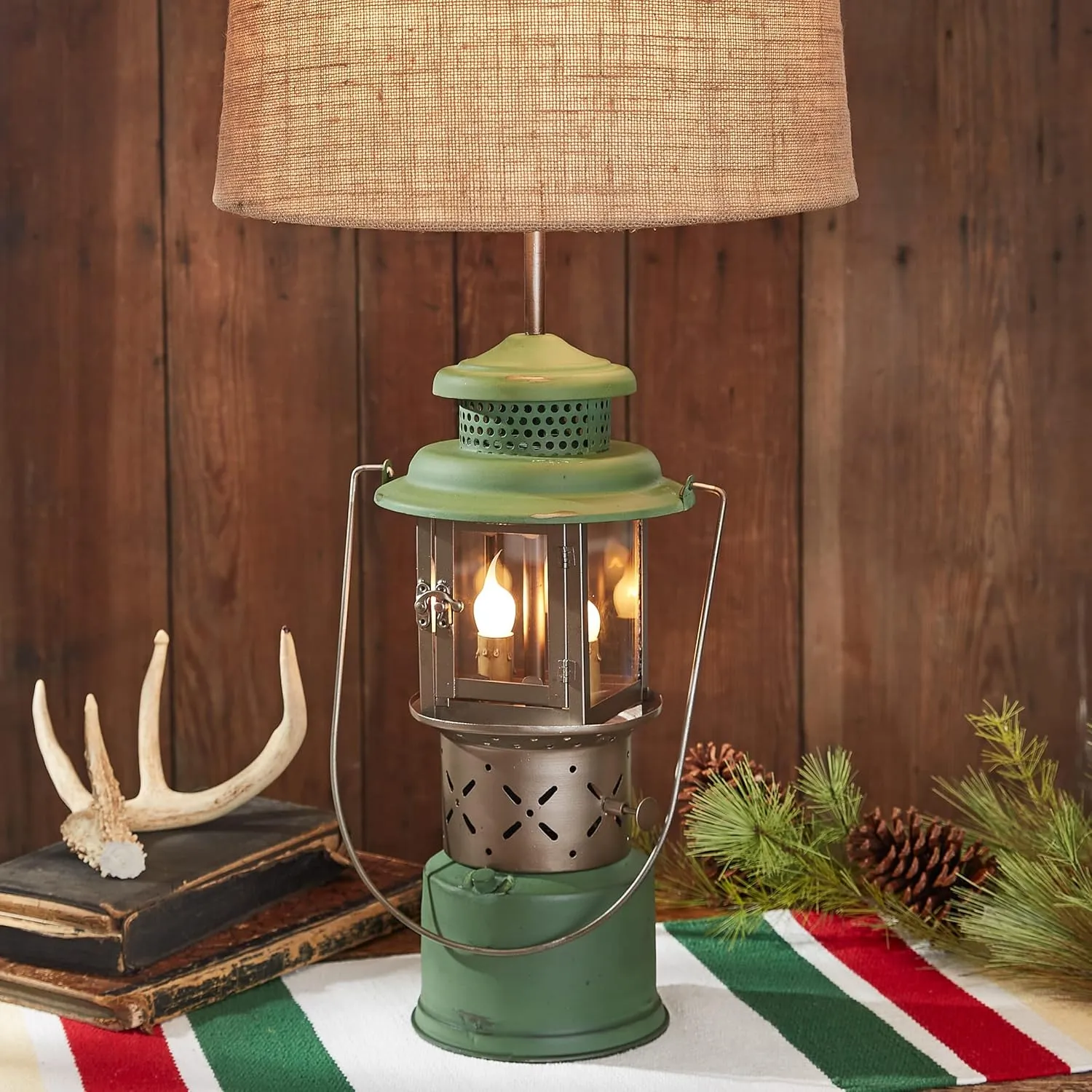 Park Designs Green Camp Lantern Lamp with Shade