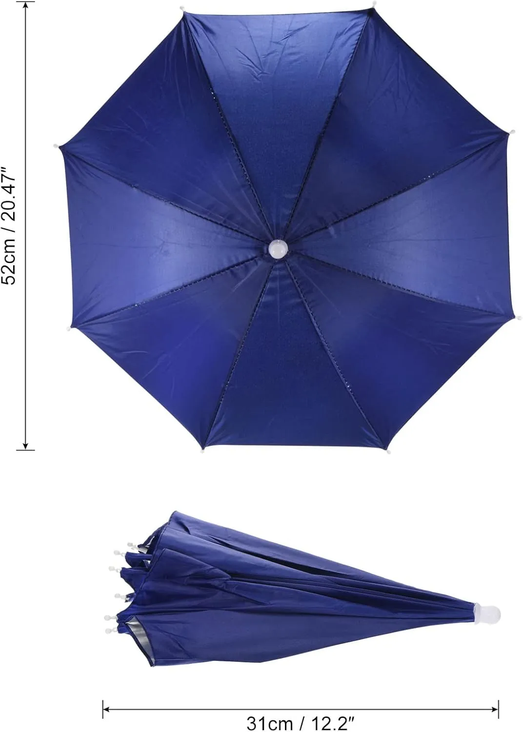 PATIKIL Fishing Umbrella Hat, Elastic Folding Sun Rain Cap Head Umbrella Hands Free for Outdoor Fishing Camping