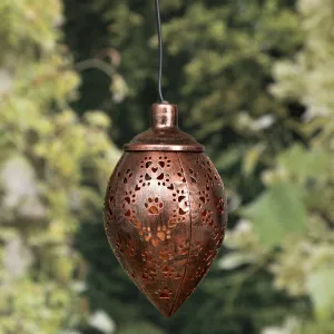Paws & Hearts Bronze Cutout Hanging Metal Solar Lantern
