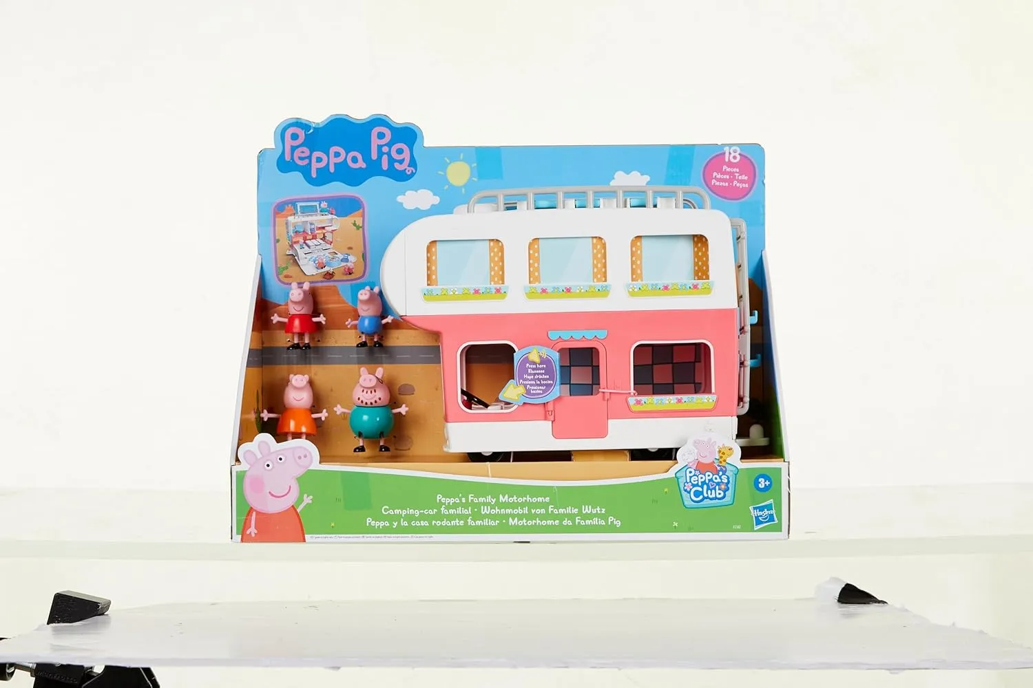 Peppa Pig Peppa’s Adventures Peppa’s Family Motorhome Preschool Toy, Vehicle to RV Playset, Plays Sounds and Music, Ages 3 and up