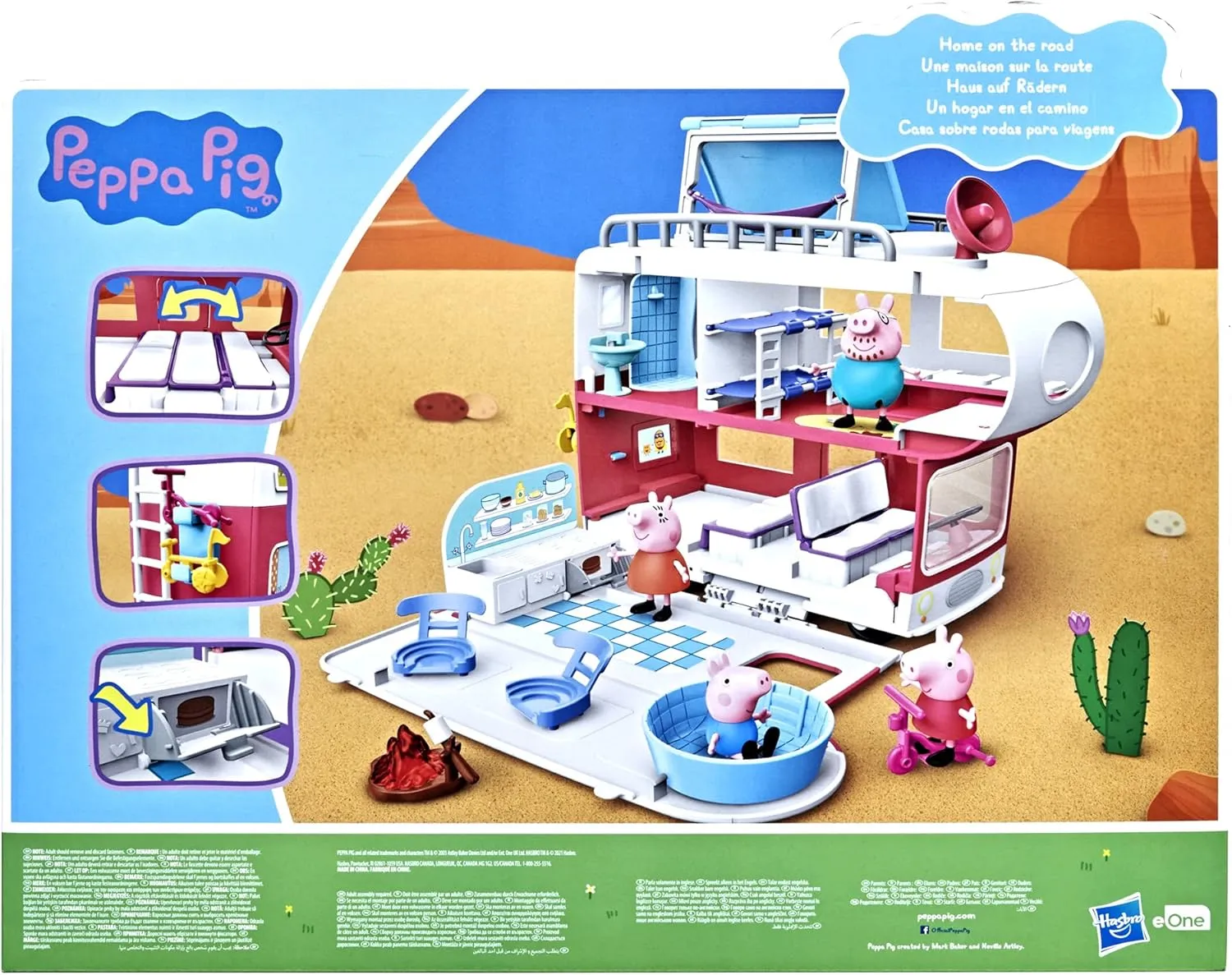 Peppa Pig Peppa’s Adventures Peppa’s Family Motorhome Preschool Toy, Vehicle to RV Playset, Plays Sounds and Music, Ages 3 and up