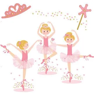 Personalized Blonde Ballerina Child's Espresso Flip Stool