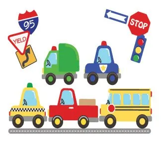 Personalized Cars And Trucks Child's Espresso Flip Stool