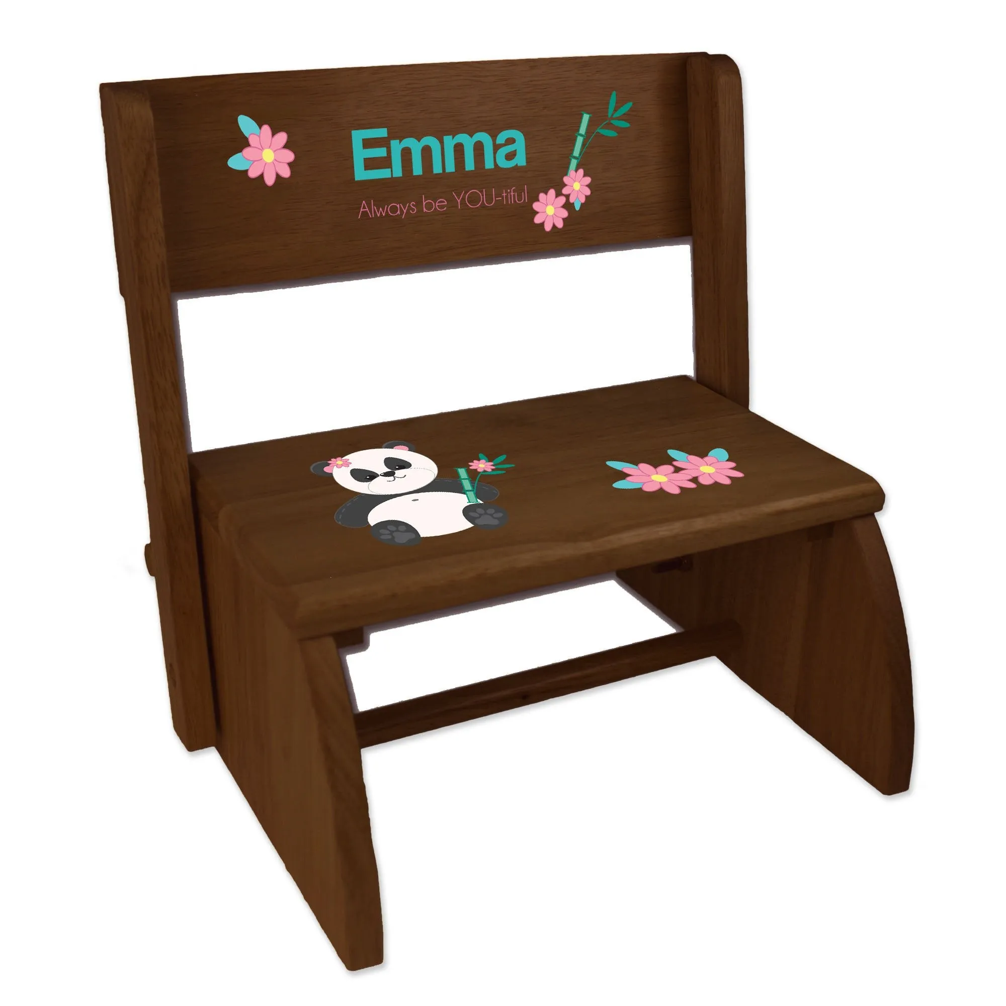 Personalized Fairy Princess Child's Espresso Flip Stool