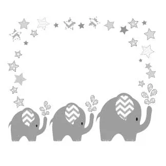 Personalized Gray Elephant Child's Espresso Flip Stool