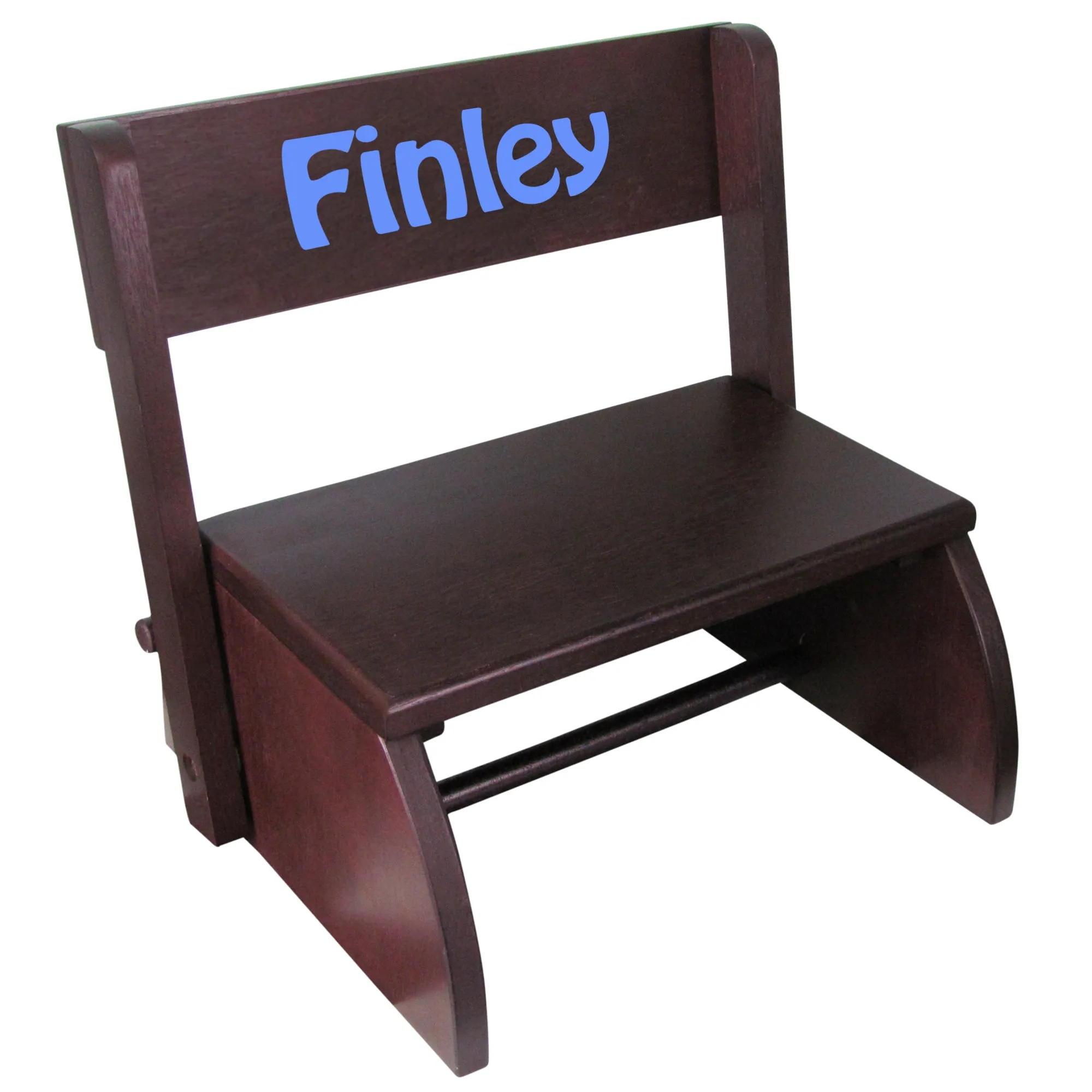 Personalized Name Only Espresso Flip Stool