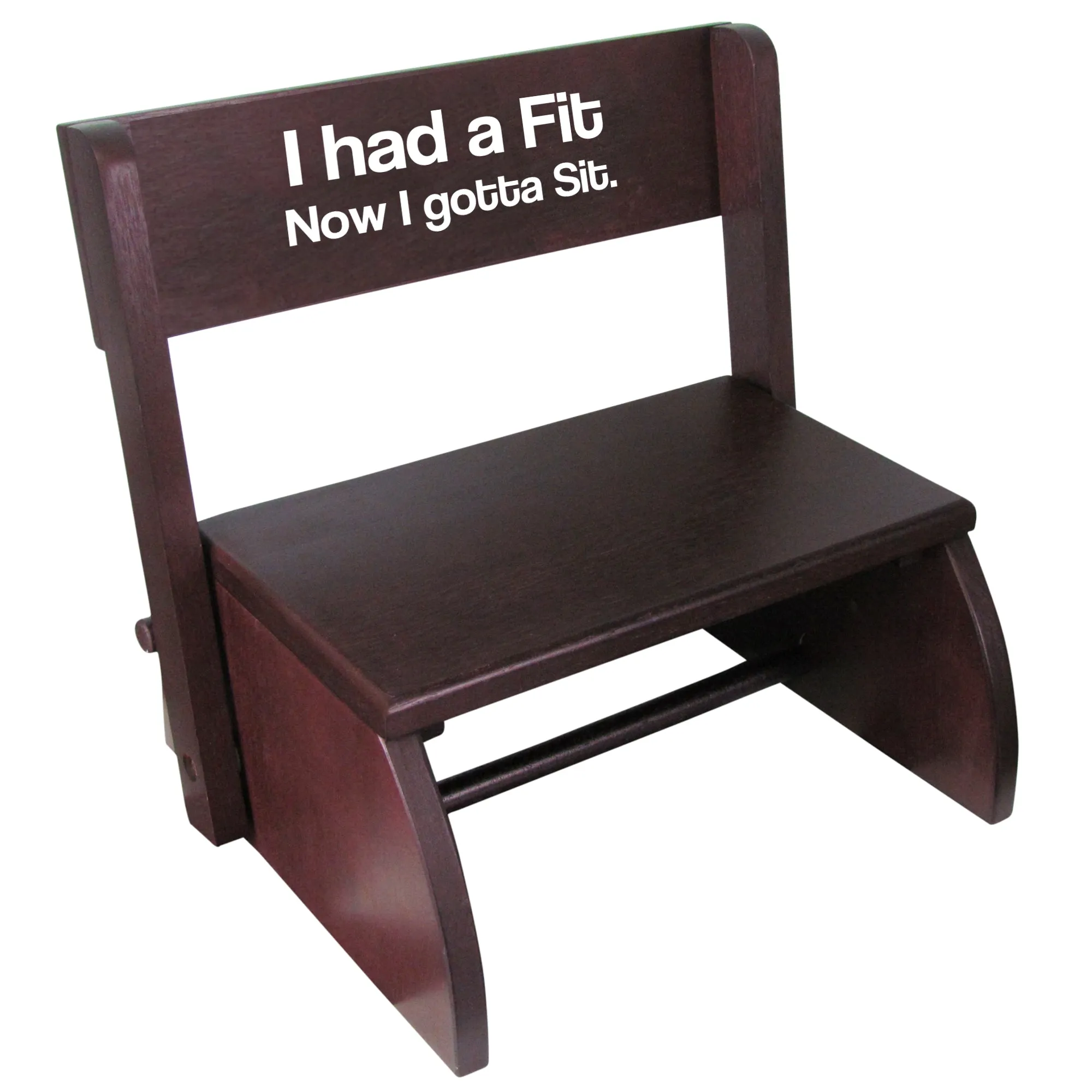 Personalized Name Only Espresso Flip Stool