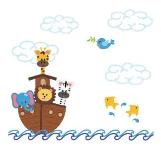 Personalized Noah's Ark Child's Espresso Flip Stool