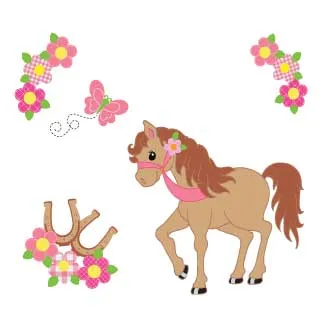 Personalized Prancing Pony Child's Espresso Flip Stool