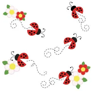 Personalized Red Ladybug Child's Espresso Flip Stool