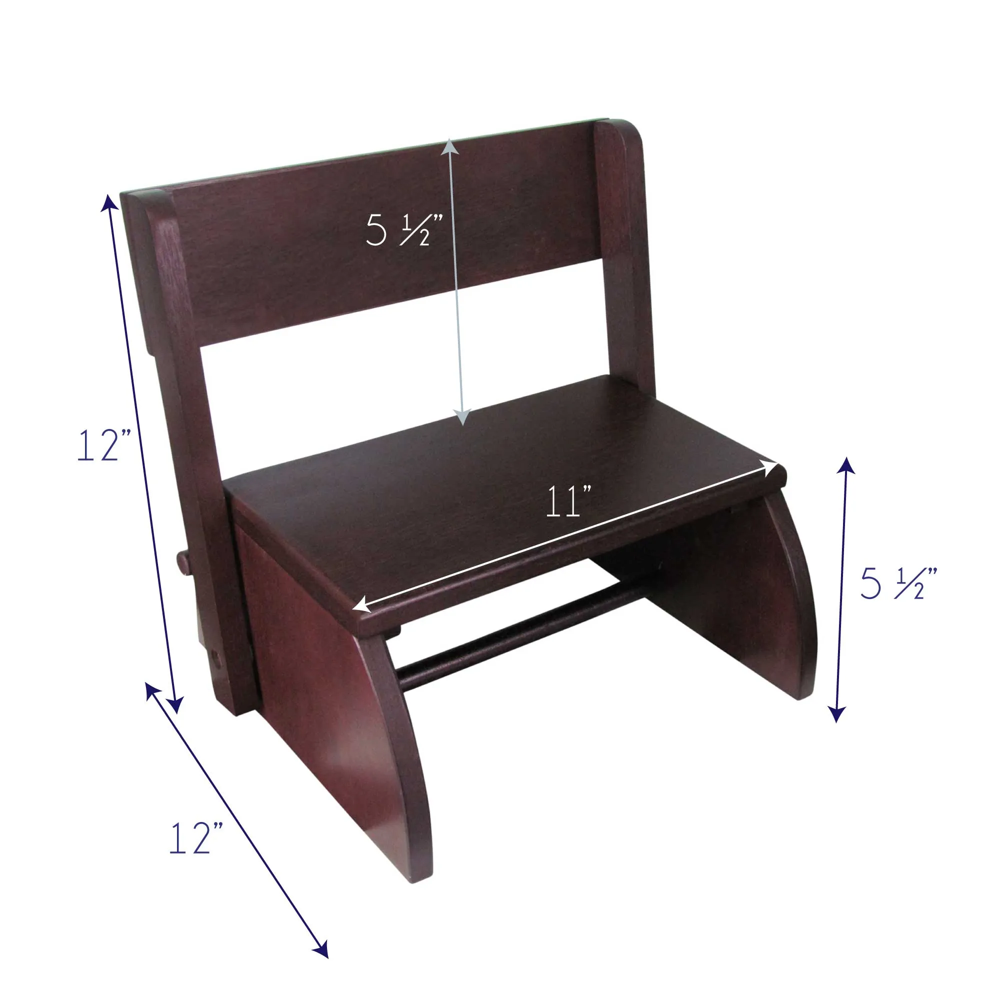 Personalized Train Child's Espresso Flip Stool