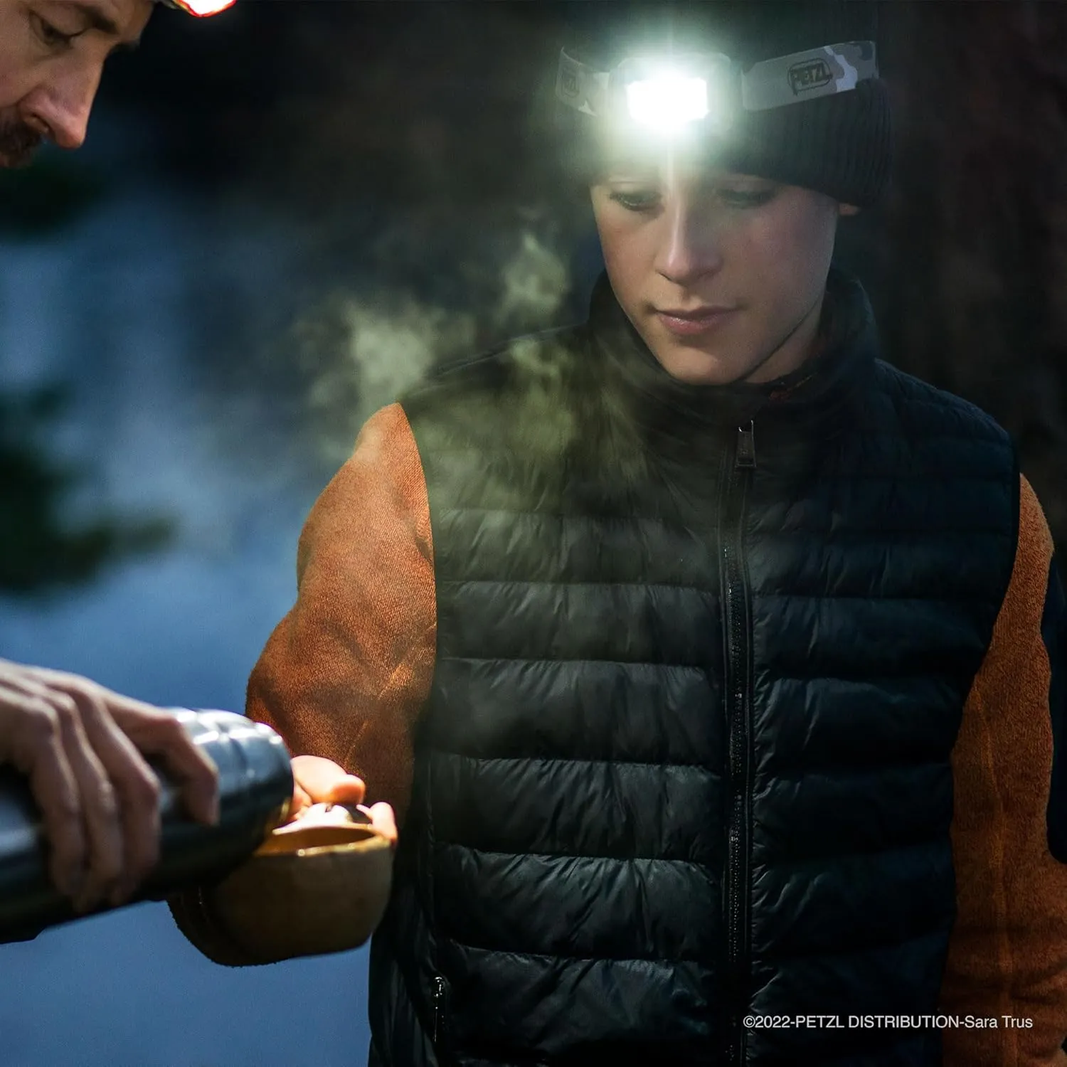 PETZL ARIA 1 RGB, Compact, Durable, Waterproof headlamp with White, red, Green and Blue Modes, 350 lumens, Camo