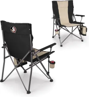 PICNIC TIME NCAA Big Bear XXL Camp Chair with Cooler, Heavy Duty Beach Chair, 500 lb Capacity Camping Chair with Carry Bag, (Black)