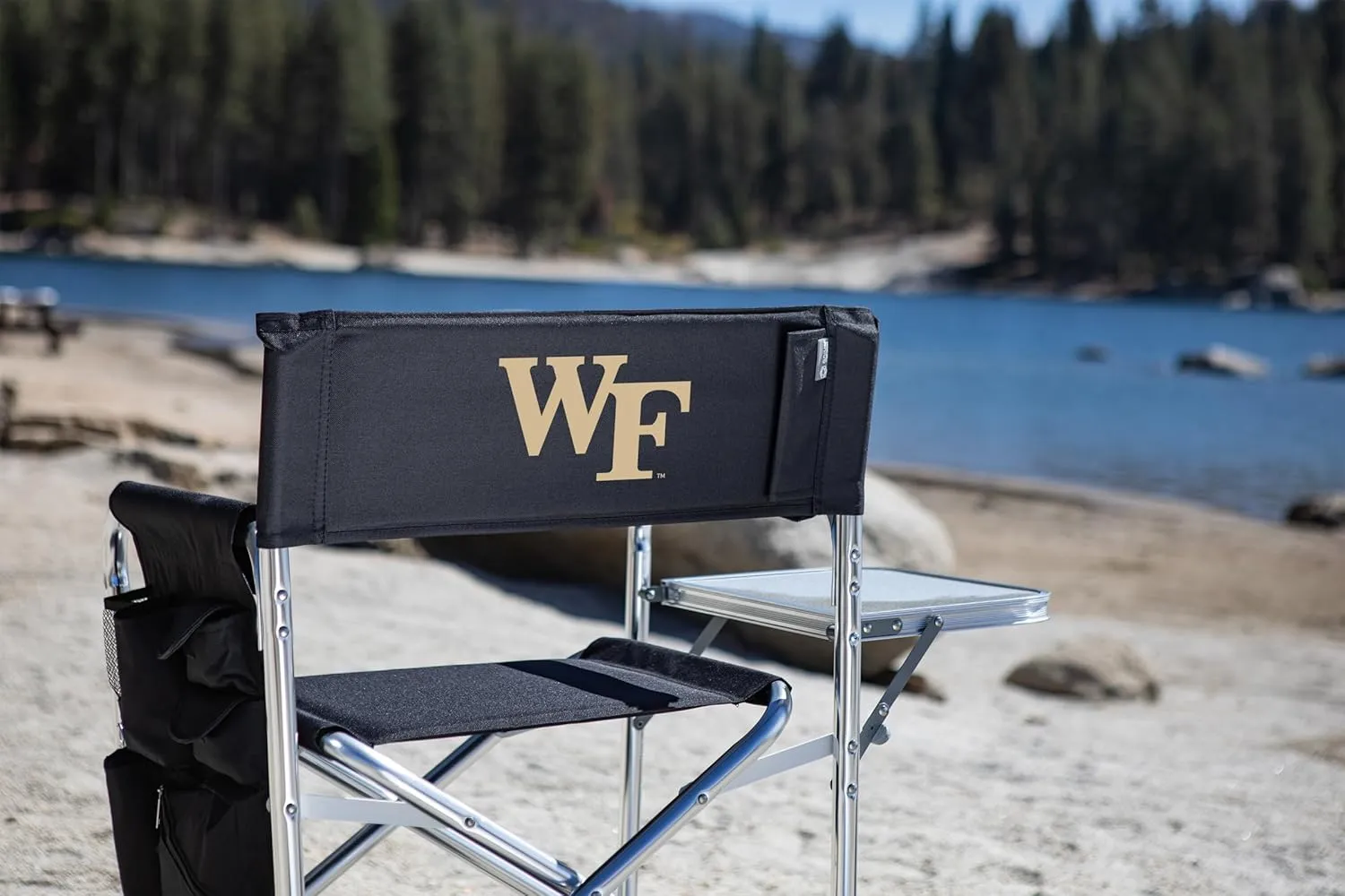 PICNIC TIME NCAA Cal Bears Sports Chair with Side Table - Beach Chair - Camp Chair for Adults
