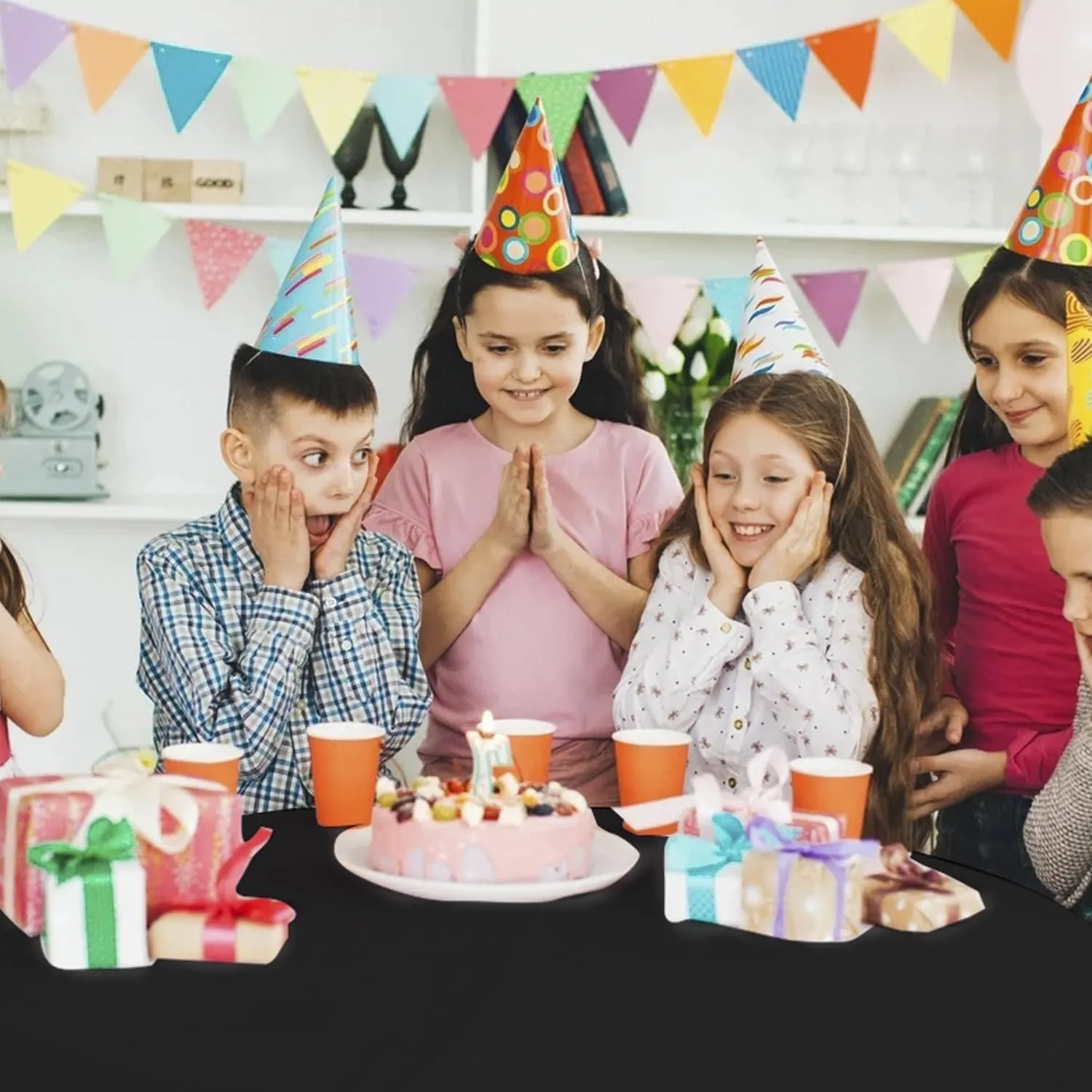 Plastic Table Cloth Disposable, 10 Packs Disposable Tablecloth 54 X 108 Inch Black Plastic Tablecloth for Rectangle Tables Tougher PEVA Table Cover for Party Decorations Picnic Dining Birthday