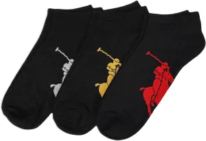 POLO RALPH LAUREN Classic Sport Big Pony Low Cut Socks - 3 Pair Pack - Soft and Lightweight Cotton Comfort