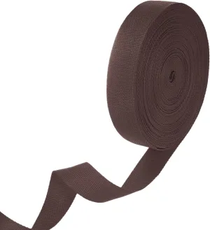Polypropylene Webbing, 25 Yards 1.5 Inch Durable Poly Strapping Poly Webbing Strapping for Indoor/Outdoor DIY Gear Repair/DIY Crafting/Furniture/ [Brown]