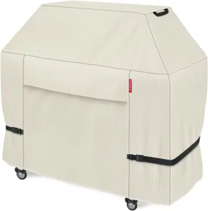 Porch Shield 64W x 24D x 48H inch Premium Gas Grill Cover Up to 64 inch, Waterproof and Fade Resistant 600D BBQ Covers for Weber, Brinkmann, Char-Broil and More, Light Tan