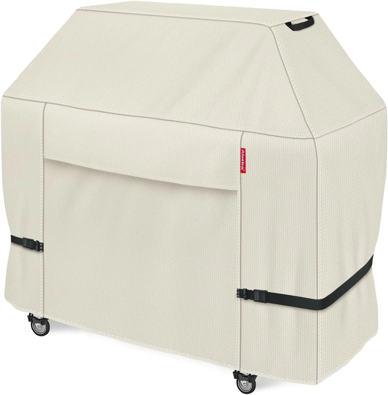Porch Shield 64W x 24D x 48H inch Premium Gas Grill Cover Up to 64 inch, Waterproof and Fade Resistant 600D BBQ Covers for Weber, Brinkmann, Char-Broil and More, Light Tan