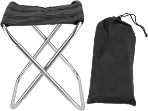 Portable Aluminum Alloy Folding Chair Stool for Outdoor Camping Picnic Fishing with Oxford Cloth and Tube Support, includes Storage Bag, Lightweight