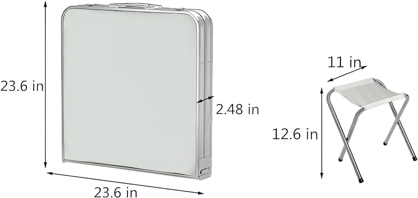 Portable Folding Camping Table with 4 Stools and Umbrella Hole