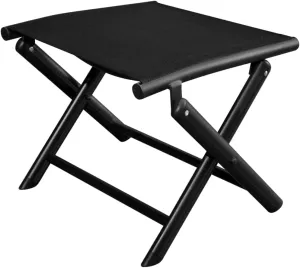 Portable Folding Footstool Black Aluminum and Textilene, Outdoor Camping Lightweight Samll Chair for Fishing Hiking Gardening and Beach, Folding Camping Stool Portable Footrest