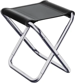 Portable Folding Stool Size Camping Stool Aluminum Alloy Folding Stool Chair for Travel Hiking Fishing Small Bench, Large