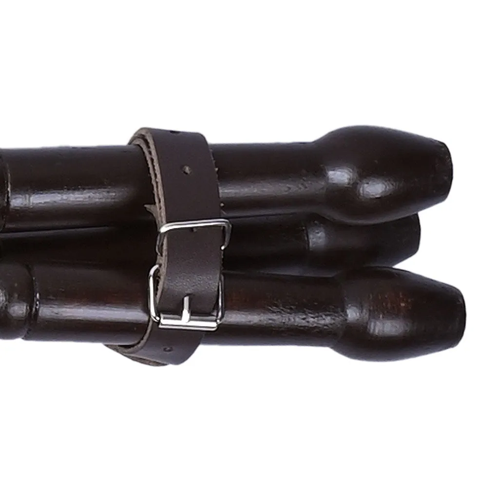 Portable Natural Wood Tripod Stool with Leather Seat