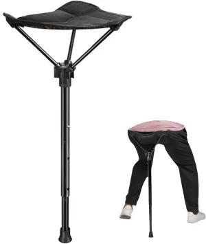 Portable Retractable Camping Stool, Height-Adjustable One-Legged Chair with Carry Backpack for Fishing, Hiking, Hunting, BBQ, Bear up to 150kg