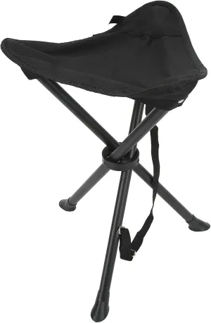 Portable Seat, Oxford Cloth Camping Stool Portable Chair with High Stability for Outdoor Fishing (Black)