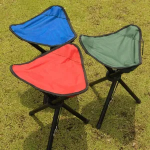Portable Three-Legged Folding Chair