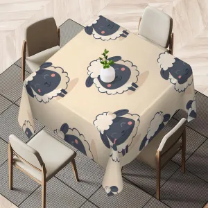 Prairie Sheep 60x60 Inch Square Tablecloth Vintage Sheep 60x60 Inch Square Tablecloth for Dining Tables, Buffet Parties and Camping