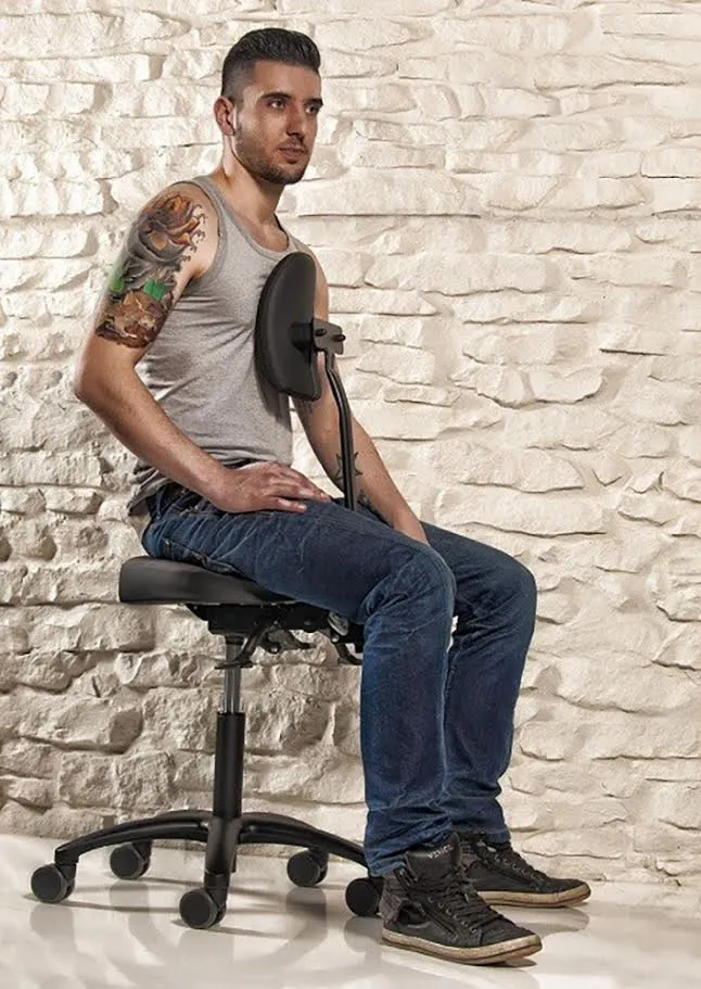 Precision Professional Tattoo Stool - Black and Silver