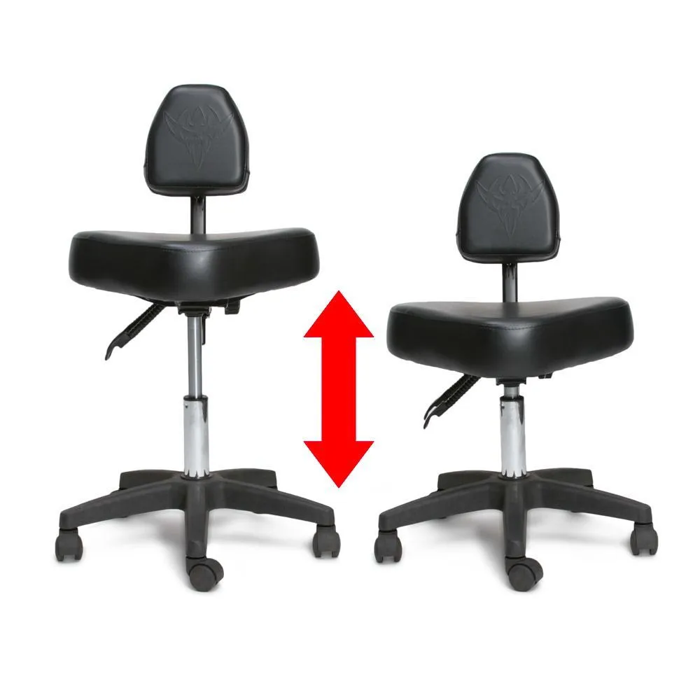 Precision Professional Tattoo Stool - Black and Silver