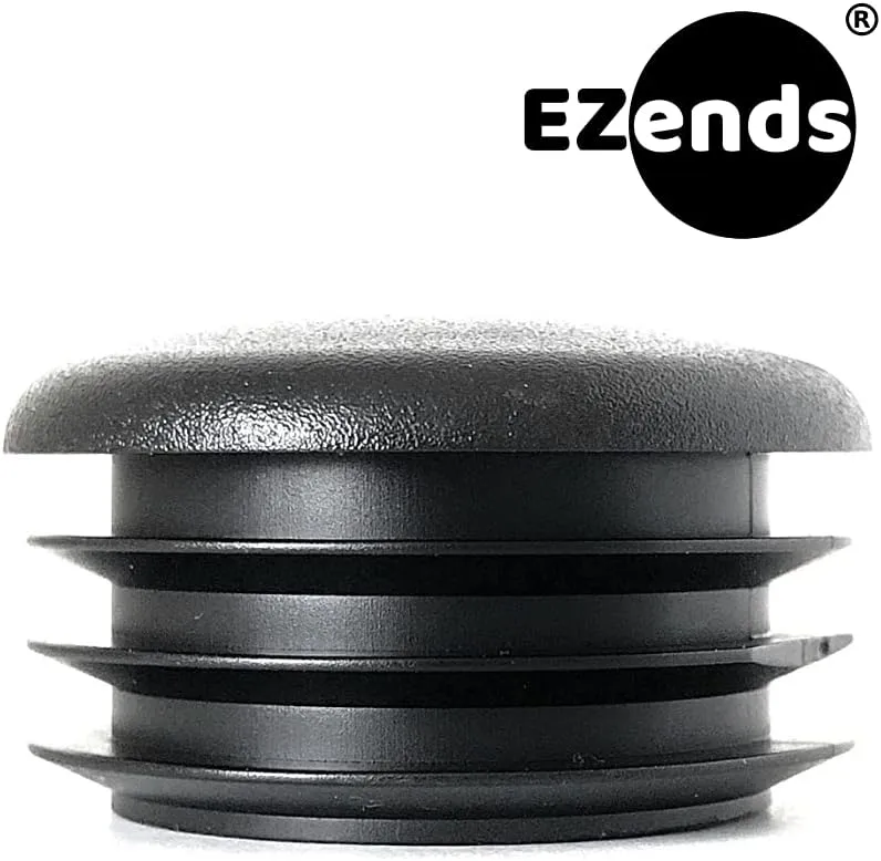 Premium Grade 1 1/4 Inch Round Plastic Plugs, Extra Durable 14-20 Gauge (50 Pack) Pipe Plug Tubing End Cap, Black Round End Caps, Durable Chair Glide Sliders, Furniture Floor Protection.
