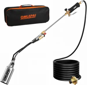 Propane Torch Weed Burner, High Output 1,800,000 BTU with 10FT Hose and Storage Bag, Heavy Duty Blow Torch Flamethrower with Turbo Trigger, Weed Torch for Ice Snow,Roof Asphalt,Road Marking