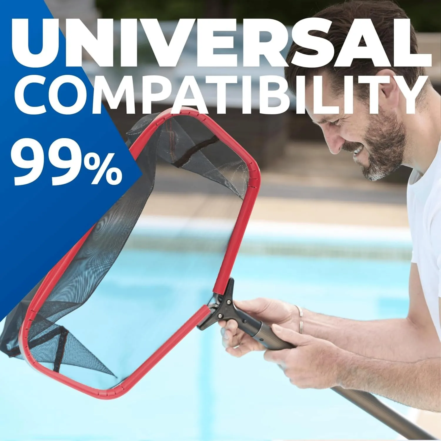 ProTuff 23" Fine Pool Net – “490 Promise” Unlimited, Unconditional Replacement – Cleans 3X Faster Than Vacuums – Wide Pool Skimmer Net with Deep Bag for Easy Maintenance of Leaves, Bugs & Debris