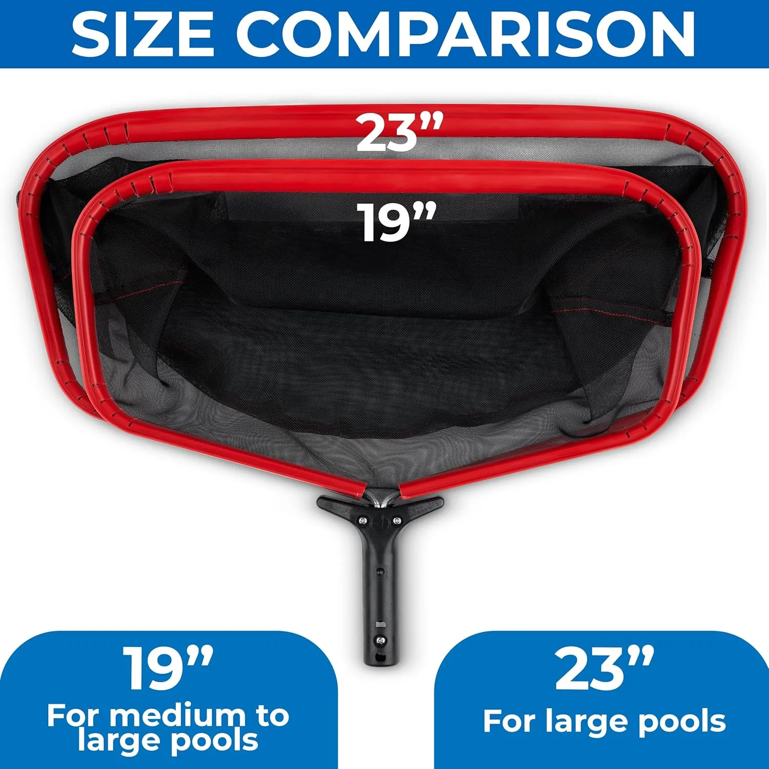 ProTuff 23" Fine Pool Net – “490 Promise” Unlimited, Unconditional Replacement – Cleans 3X Faster Than Vacuums – Wide Pool Skimmer Net with Deep Bag for Easy Maintenance of Leaves, Bugs & Debris