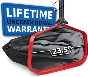 ProTuff 23" Fine Pool Net – “490 Promise” Unlimited, Unconditional Replacement – Cleans 3X Faster Than Vacuums – Wide Pool Skimmer Net with Deep Bag for Easy Maintenance of Leaves, Bugs & Debris
