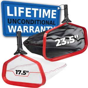 ProTuff Silt & Leaf Rake Bundle - Unlimited Free Replacements - 2-Items: 23 Inch Medium & 17 inch Fine Mesh Pool Cleaner for Sand, Silt, Pollen, Leaves & Twigs - Nearly 24 & 18 inch